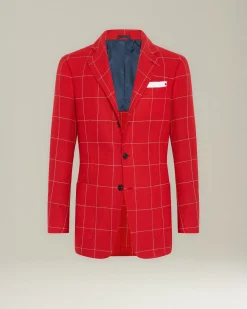 Blazer A Quadri In Cashmere Blend