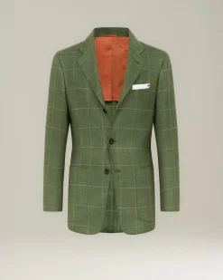 Blazer A Quadri In Cashmere Blend