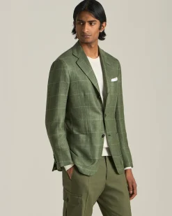 Blazer A Quadri In Cashmere Blend