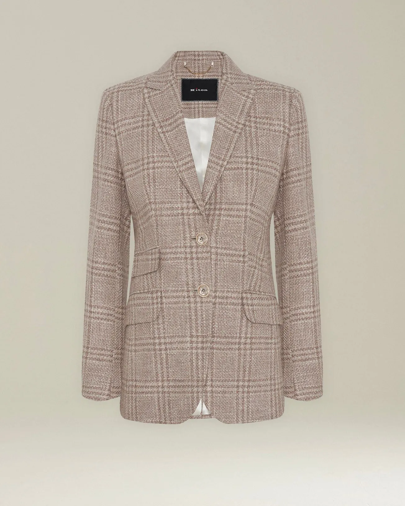 Blazer donna Sartoriale beige in blend di lana vergine