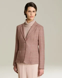Blazer donna Sartoriale rosa in Seta e Cashmere