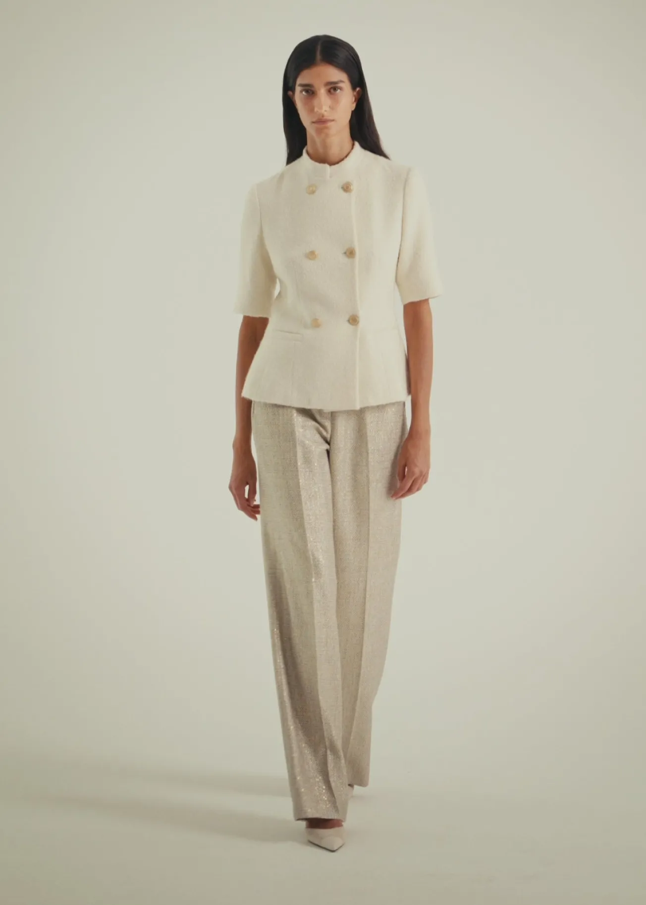 Blazer Doppiopetto In Cashmere E Seta