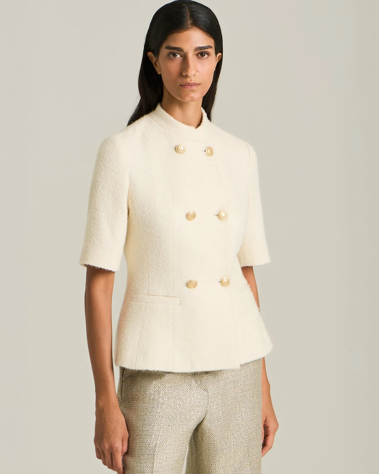 Blazer Doppiopetto In Cashmere E Seta