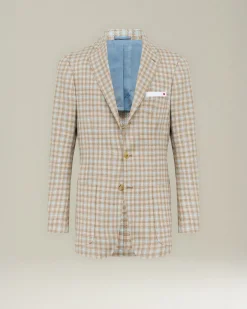 BLAZER IN MISTO CASHMERE CON MICRO-CHECK