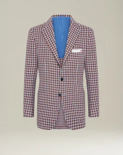 BLAZER IN MISTO CASHMERE CON MICRO-CHECK