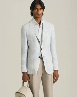BLAZER IN MISTO CASHMERE CON MICRO-CHECK