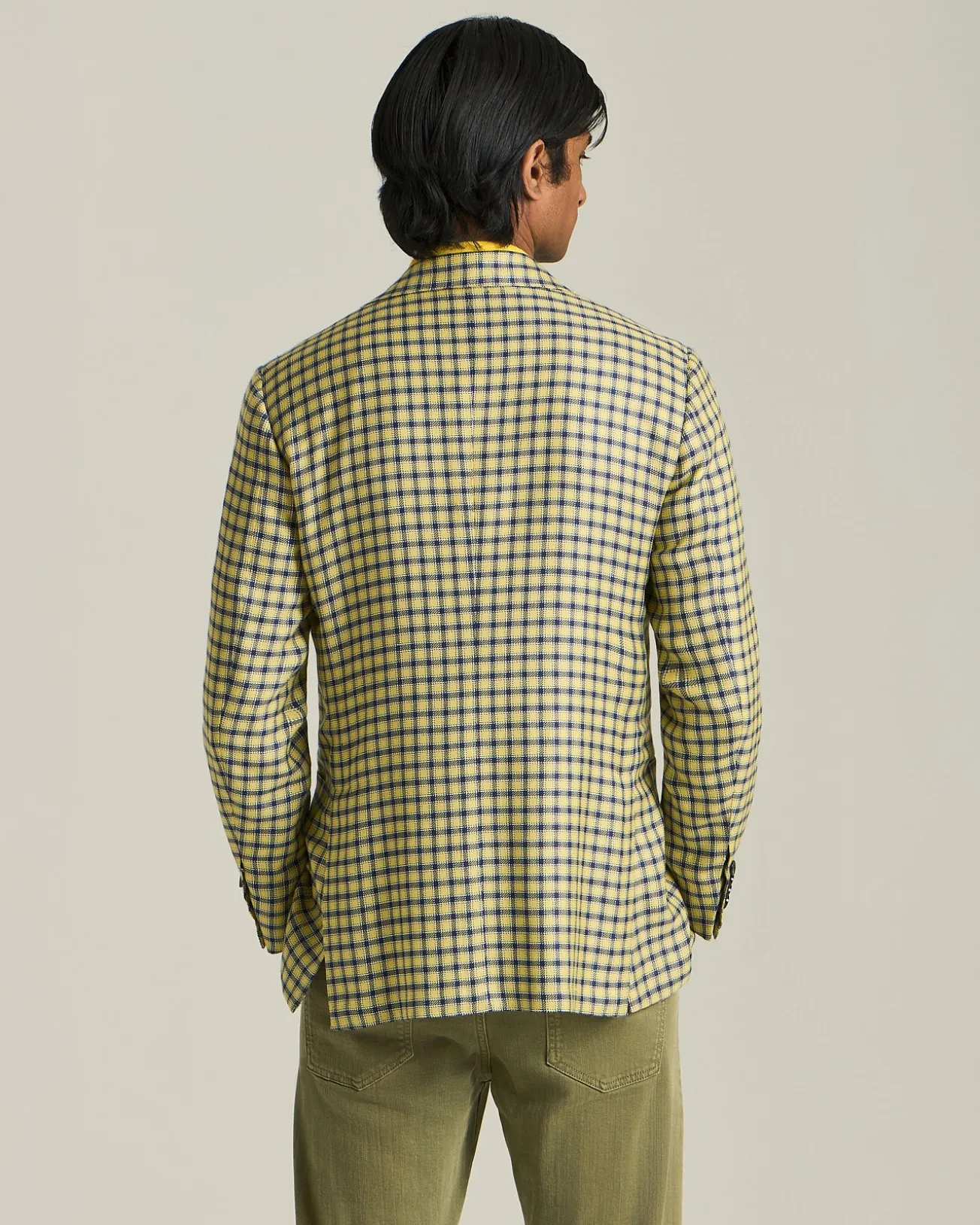 BLAZER IN MISTO CASHMERE CON MICRO-CHECK