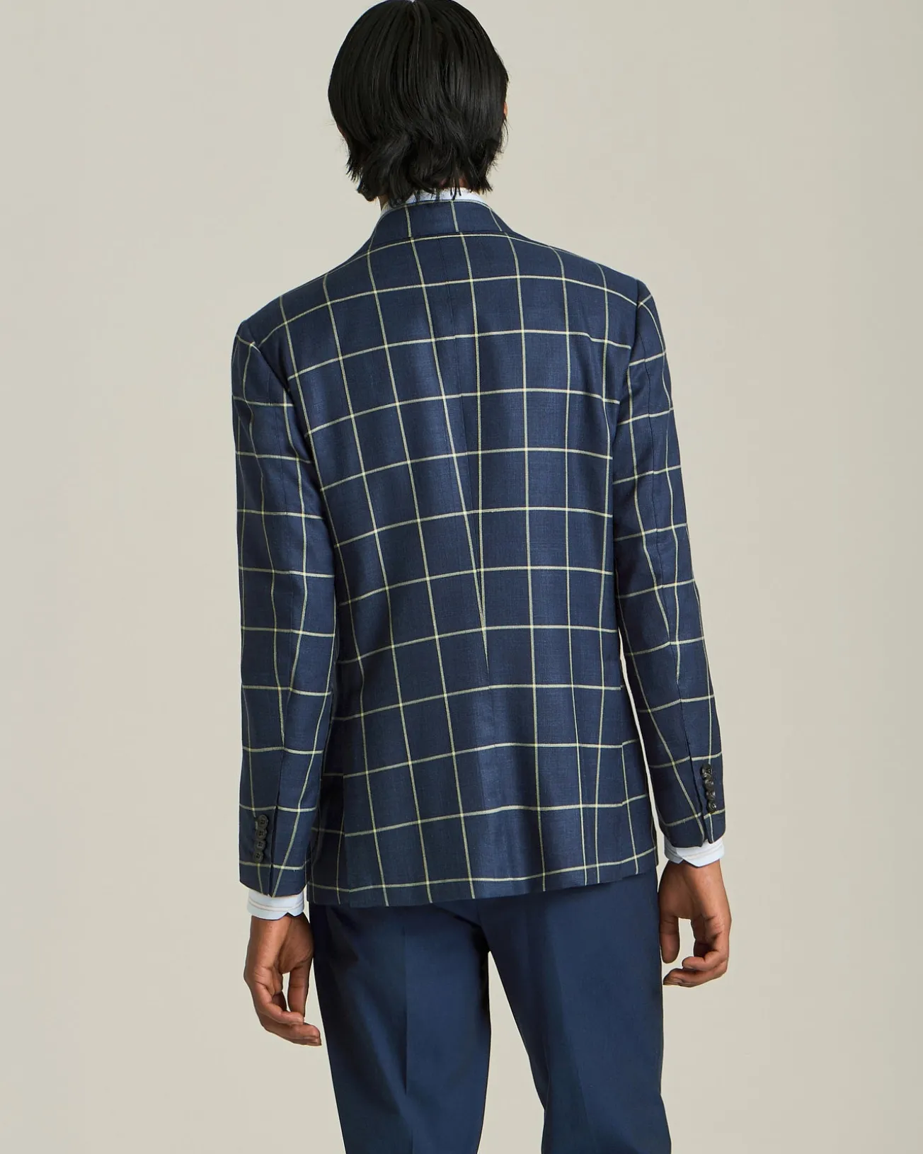 BLAZER IN MISTO CASHMERE A QUADRI
