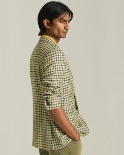 BLAZER IN MISTO CASHMERE CON MICRO-CHECK