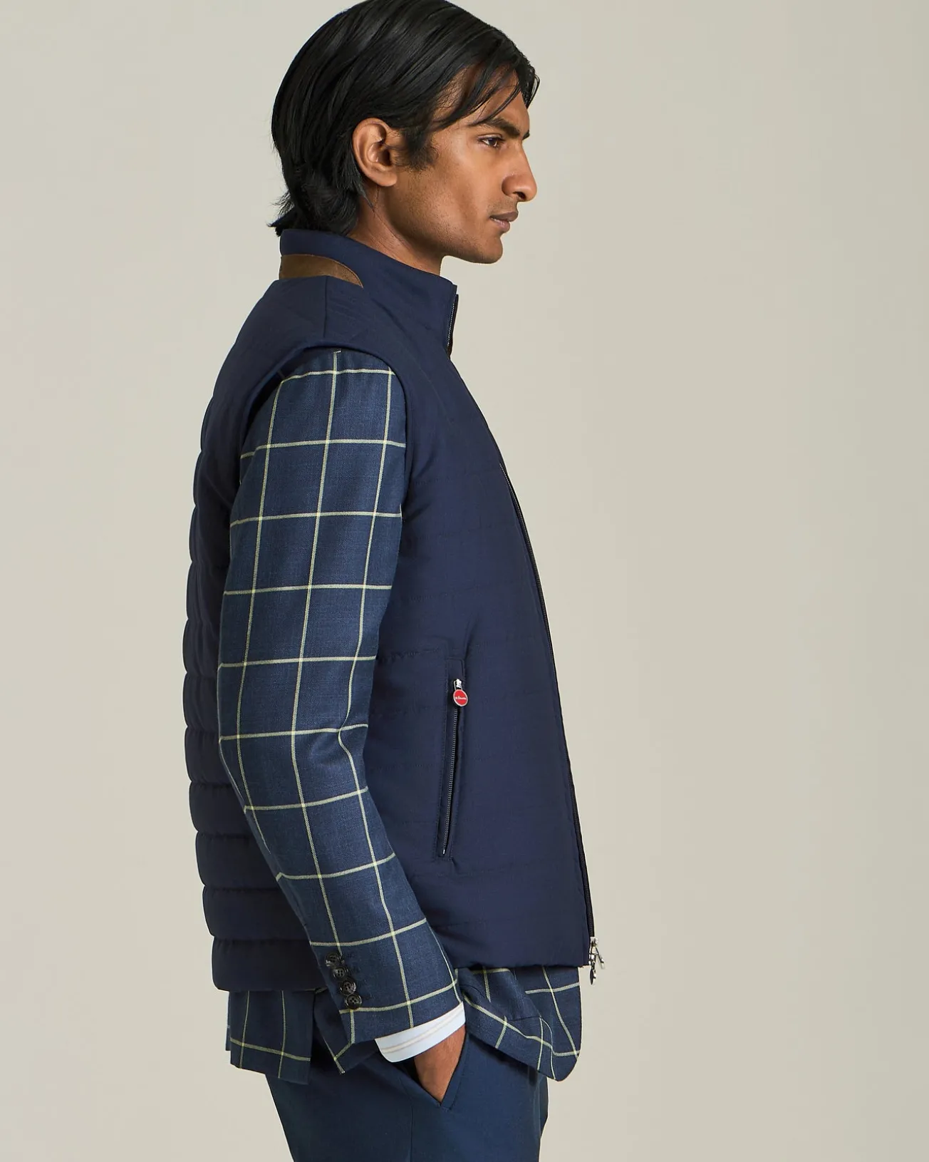 BLAZER IN MISTO CASHMERE A QUADRI