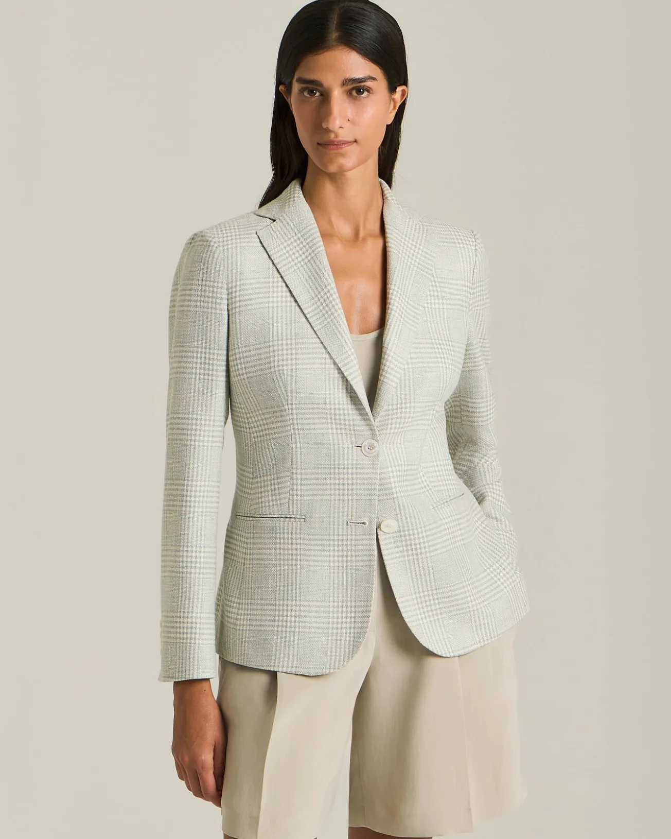 Blazer Principe Di Galles In Blend Di Seta