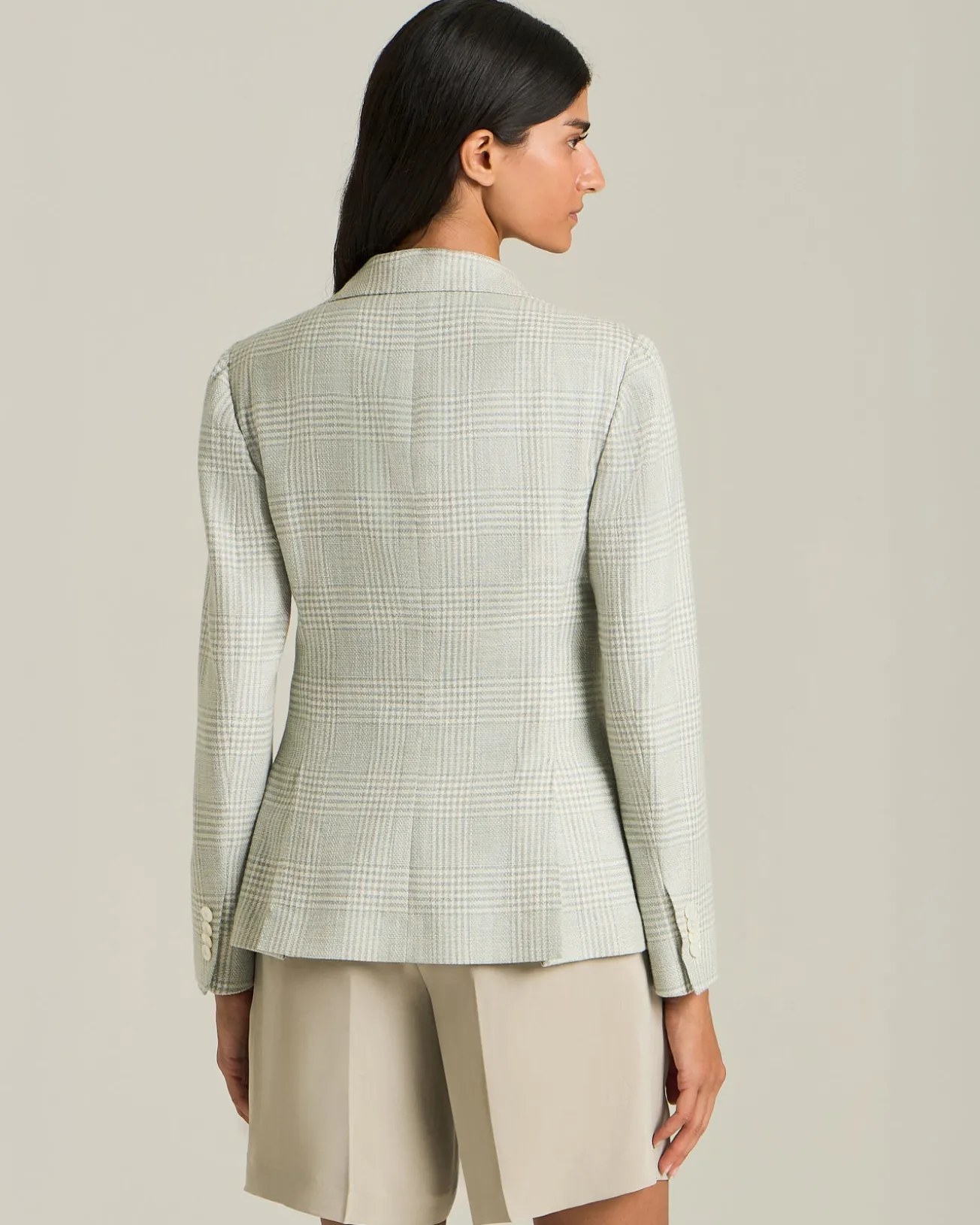 Blazer Principe Di Galles In Blend Di Seta