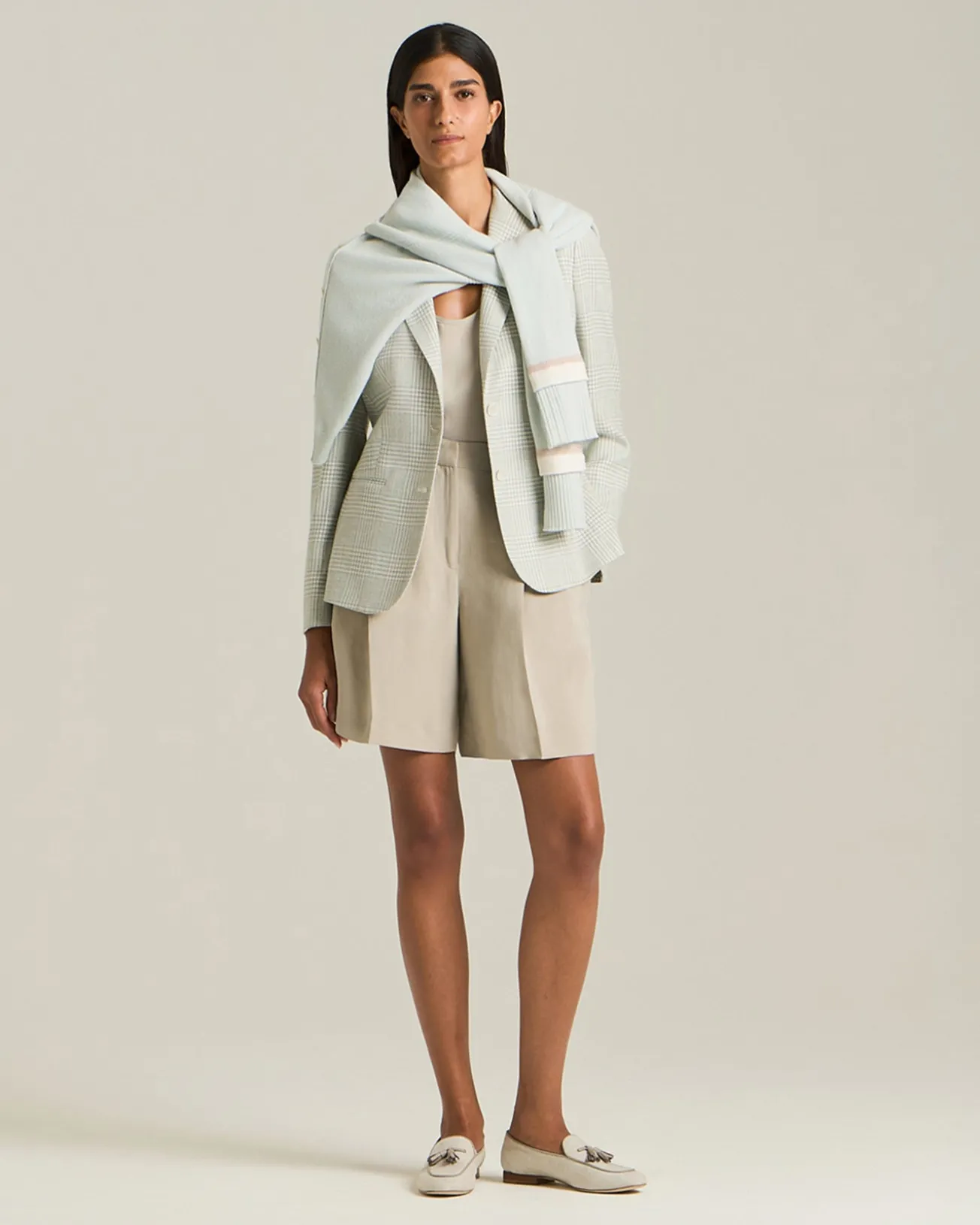 Blazer Principe Di Galles In Blend Di Seta