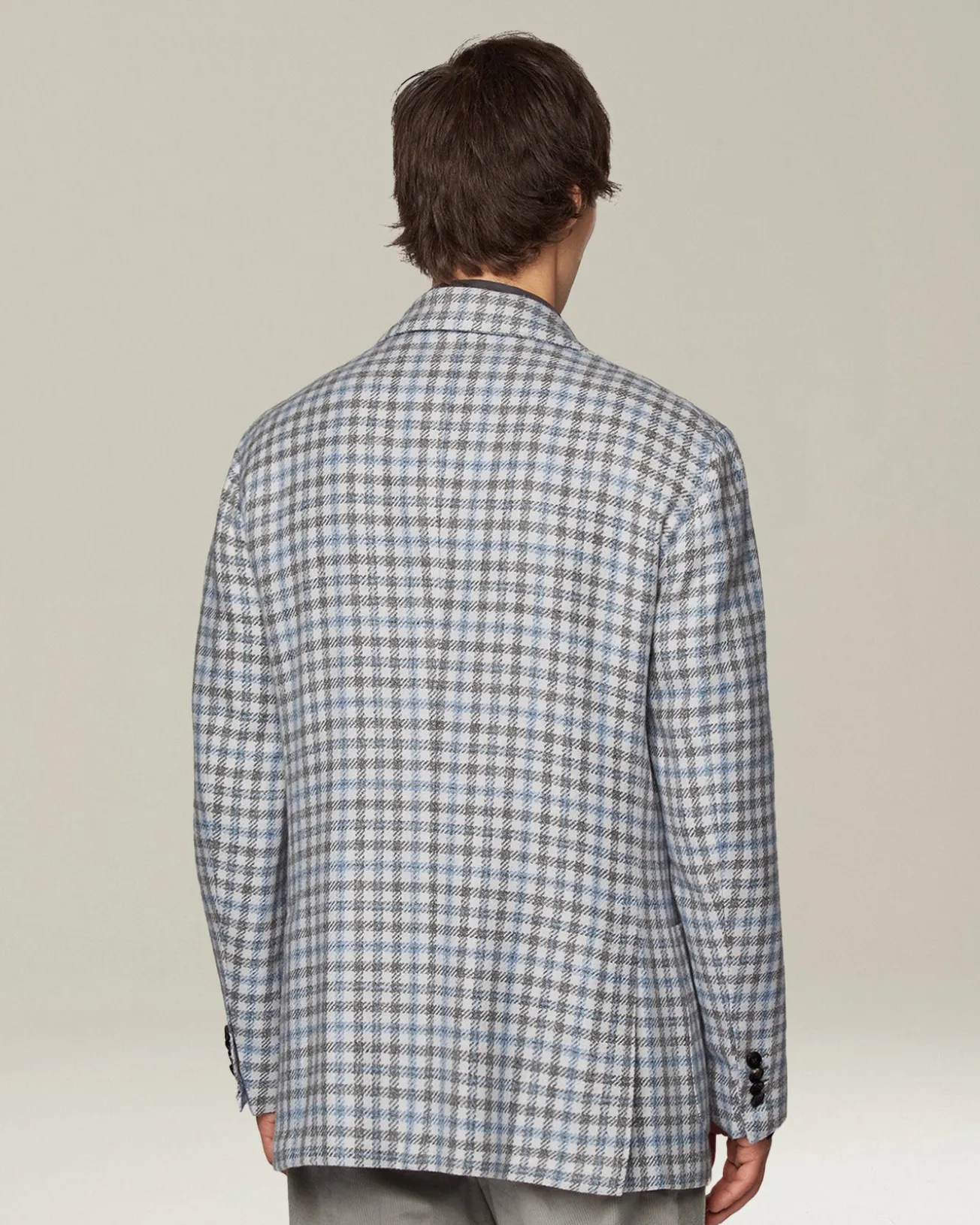 Blazer sartoriale uomo Principe di Galles cashmere blend