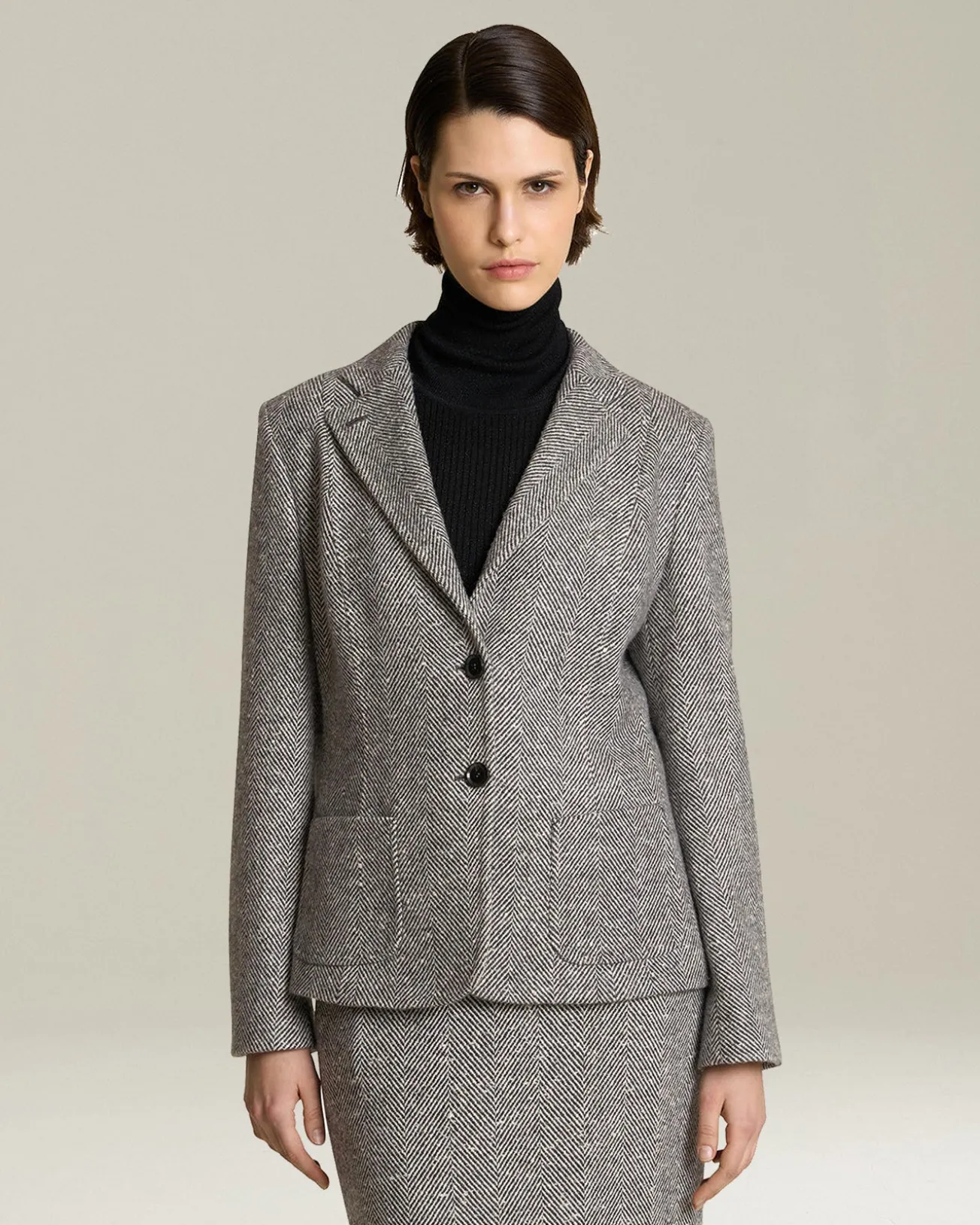 Blazer Spigato Donna in Cashmere