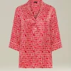 Blusa Scarlet Stairs in Seta Stampata