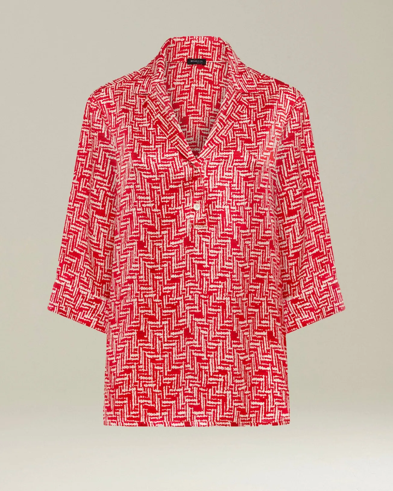 Blusa Scarlet Stairs in Seta Stampata