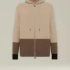 Bomber Cashmere Color Block con Cappuccio