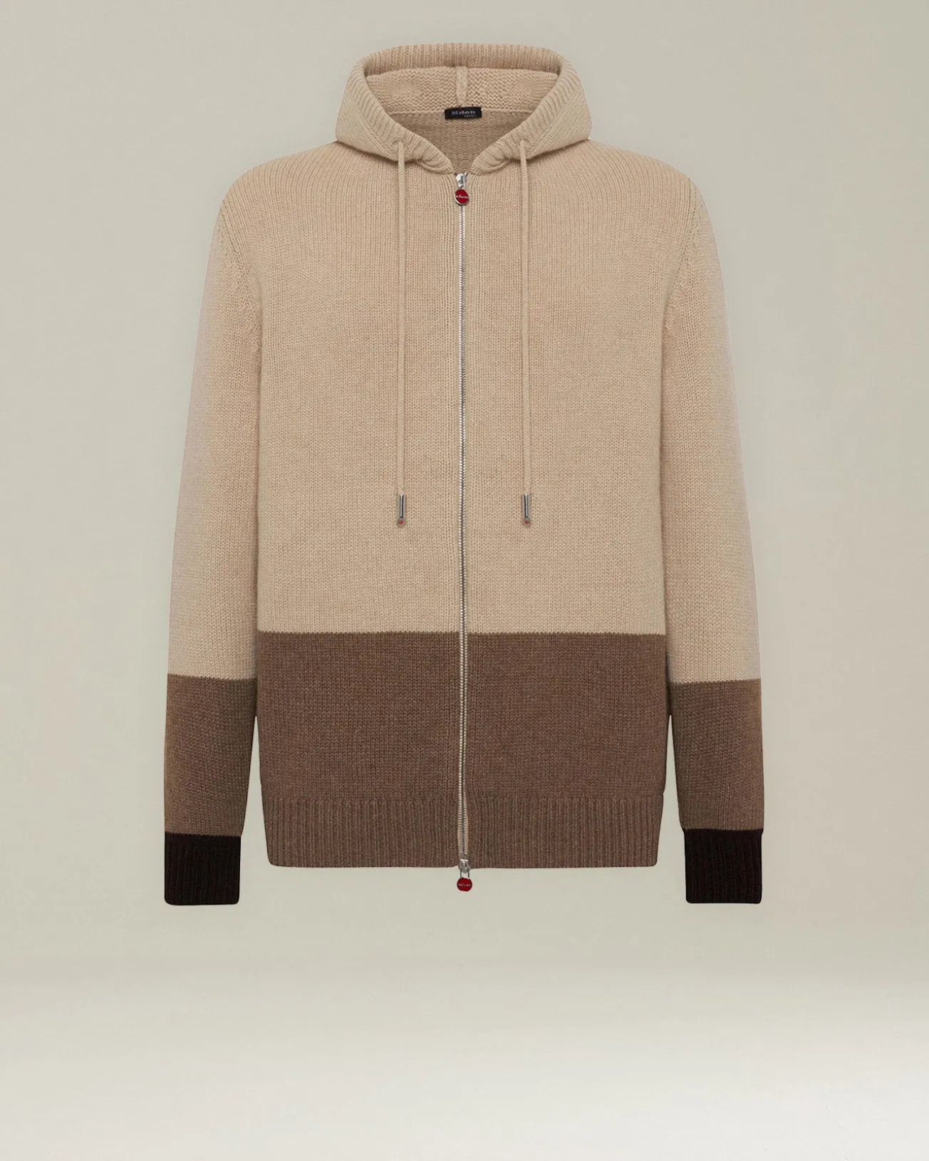 Bomber Cashmere Color Block con Cappuccio