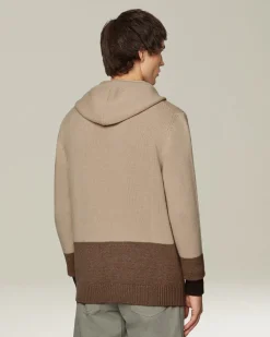 Bomber Cashmere Color Block con Cappuccio
