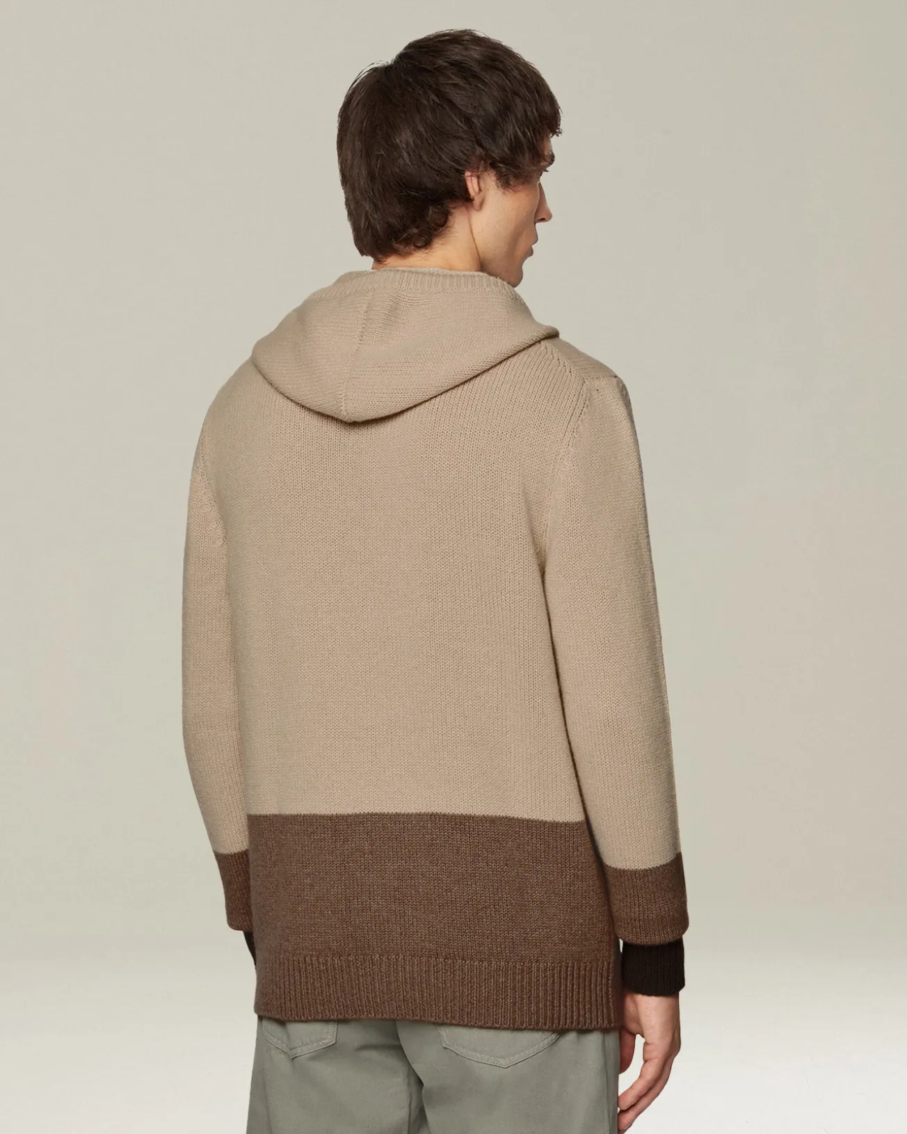 Bomber Cashmere Color Block con Cappuccio