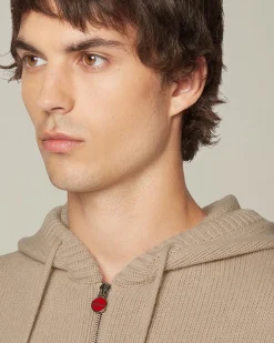 Bomber Cashmere Color Block con Cappuccio