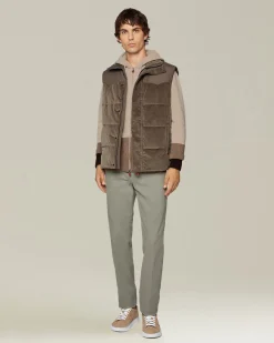 Bomber Cashmere Color Block con Cappuccio