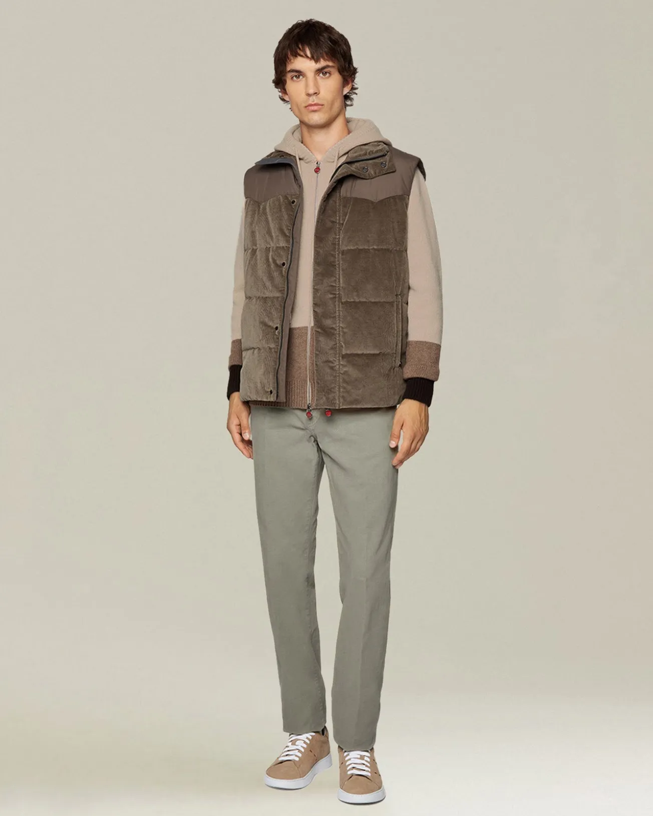 Bomber Cashmere Color Block con Cappuccio