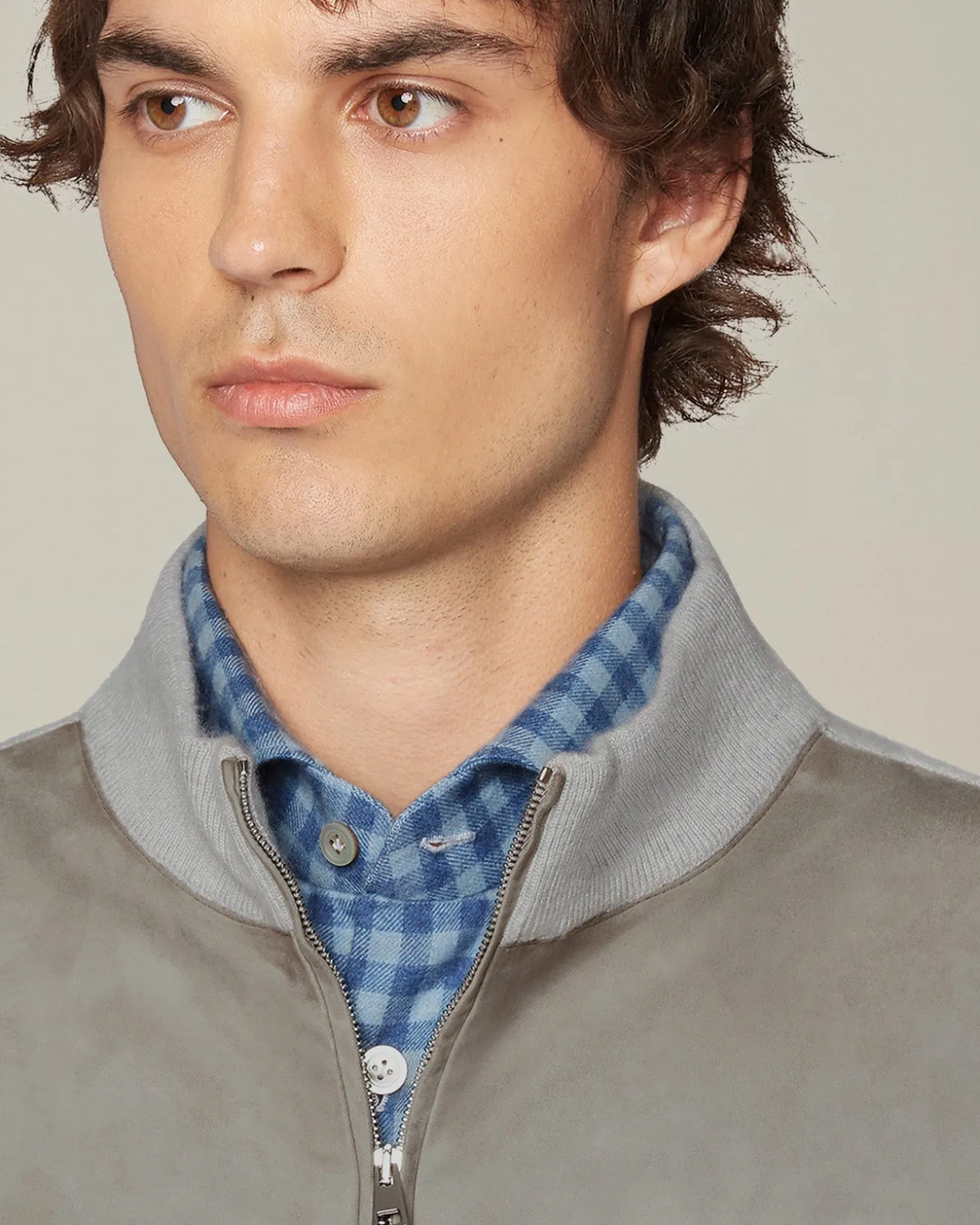 Bomber Cashmere e Pelle Scamosciata