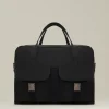 Borsa da lavoro in pelle e tessuto tecnico