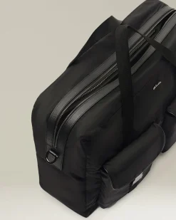 Borsa da lavoro in pelle e tessuto tecnico