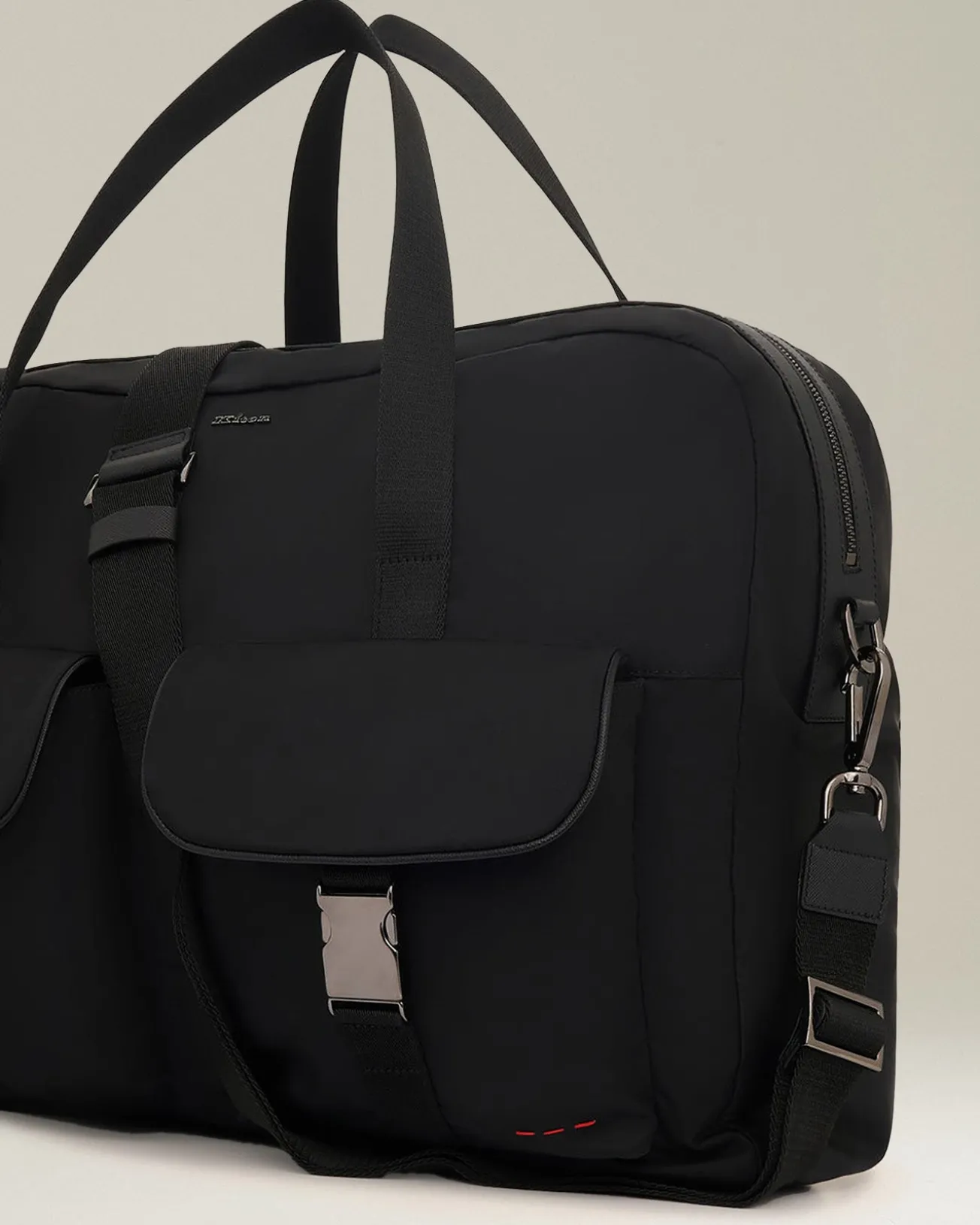 Borsa da lavoro in pelle e tessuto tecnico