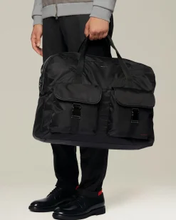 Borsa da lavoro in pelle e tessuto tecnico