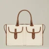BORSA JOURNEY IN COTONE E PELLE