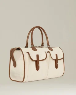 BORSA JOURNEY IN COTONE E PELLE