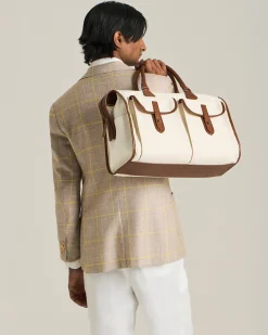 BORSA JOURNEY IN COTONE E PELLE