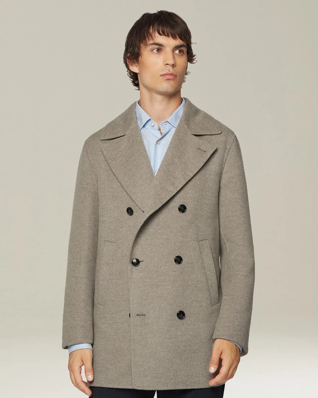 Caban in Cashmere e Lana Merino