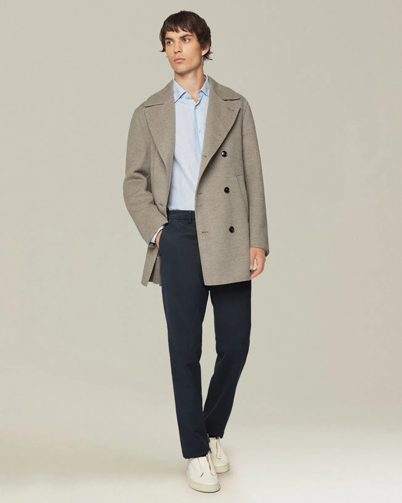 Caban in Cashmere e Lana Merino