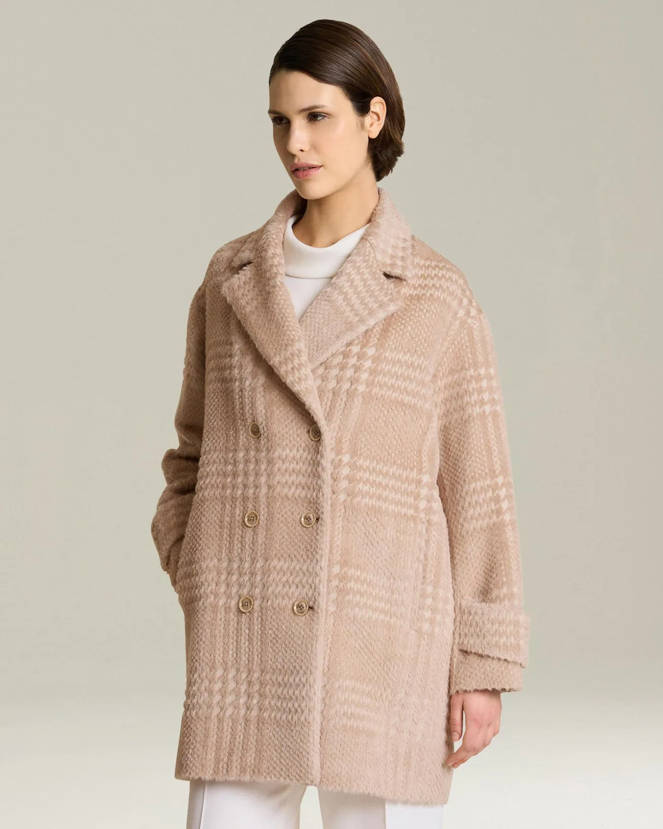 Caban Principe di Galles Alpaca e Lana