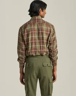 Camicia A Quadri In Lino