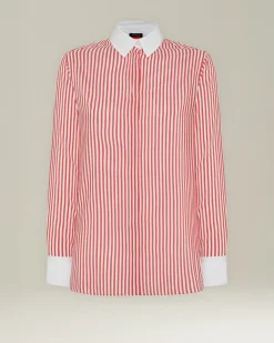 Camicia Donna Righe Cotone e Seta