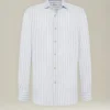 Camicia elegante a righe in cotone e lino