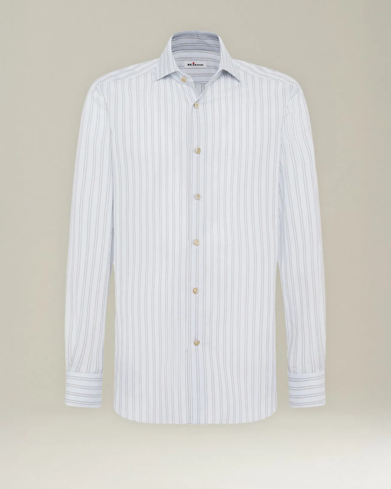 Camicia elegante a righe in cotone e lino