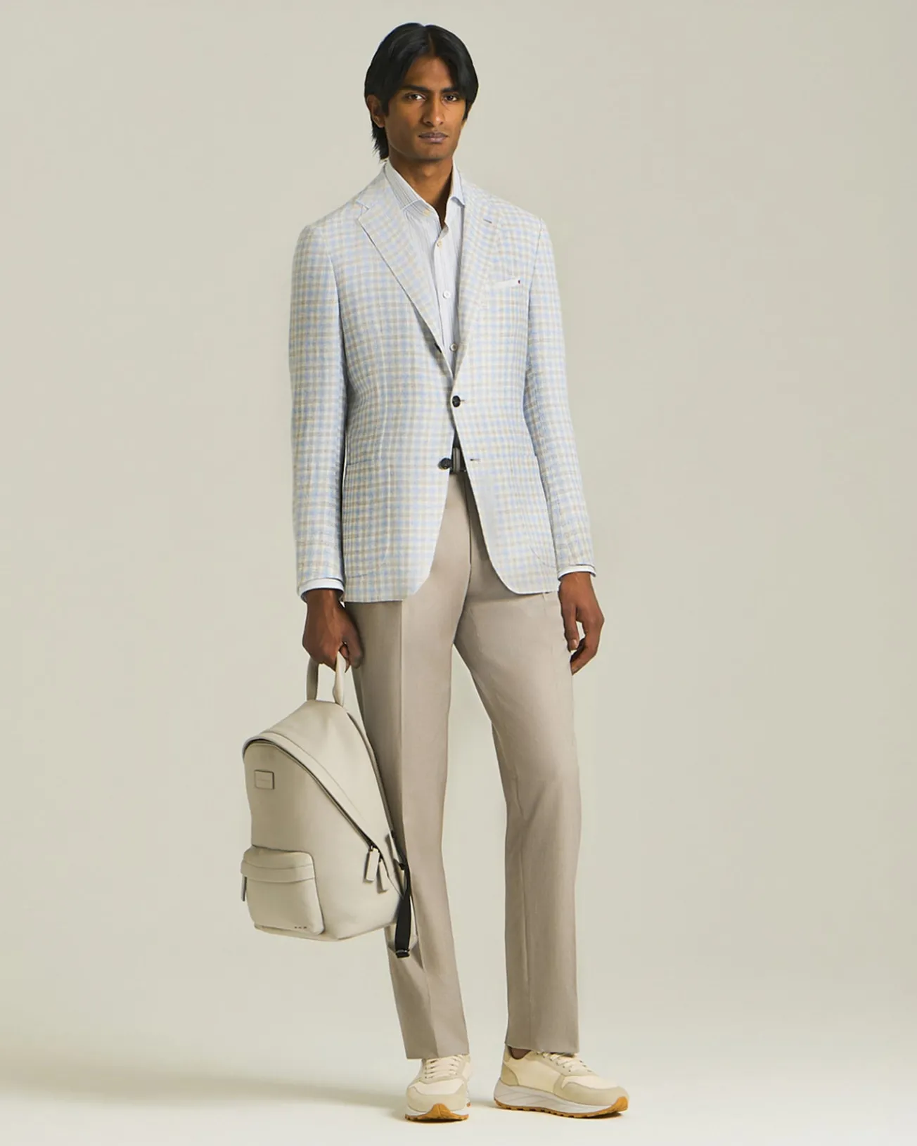 Camicia elegante a righe in cotone e lino
