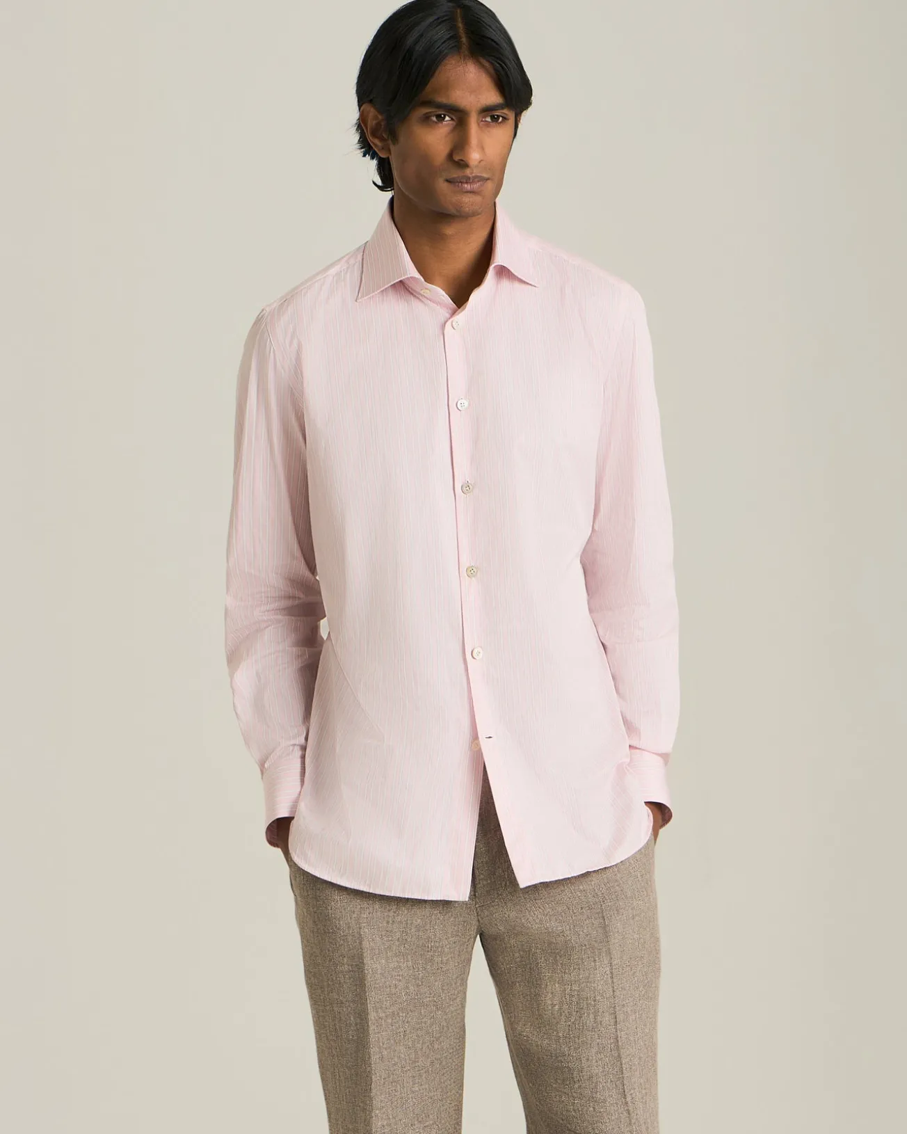 Camicia in cotone con motivo a righe