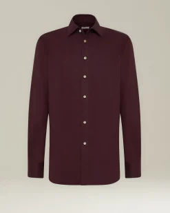Camicia in Flanella Monochrome bourdeaux
