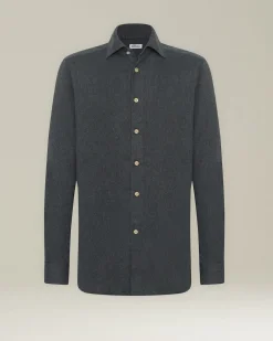 Camicia in Flanella Monochrome grigia scura