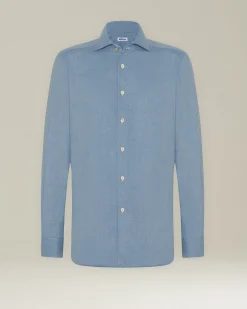 Camicia in Flanella Monochrome color denim