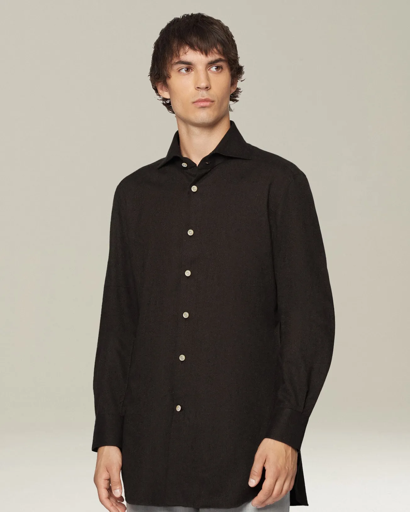 Camicia in Flanella Monochrome nera
