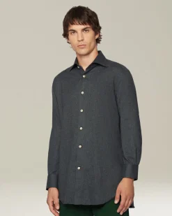 Camicia in Flanella Monochrome grigia scura